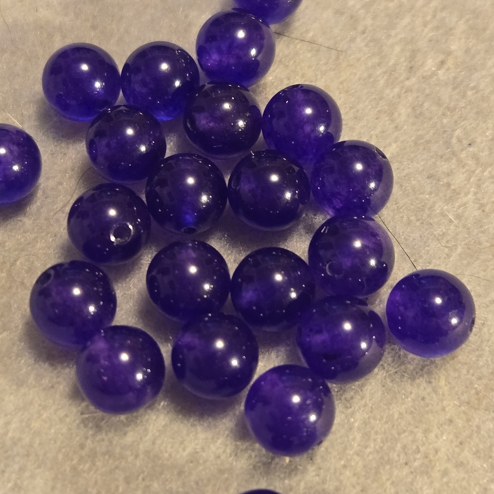 Vibrant Purple Chalcedony Gemstone Rounds